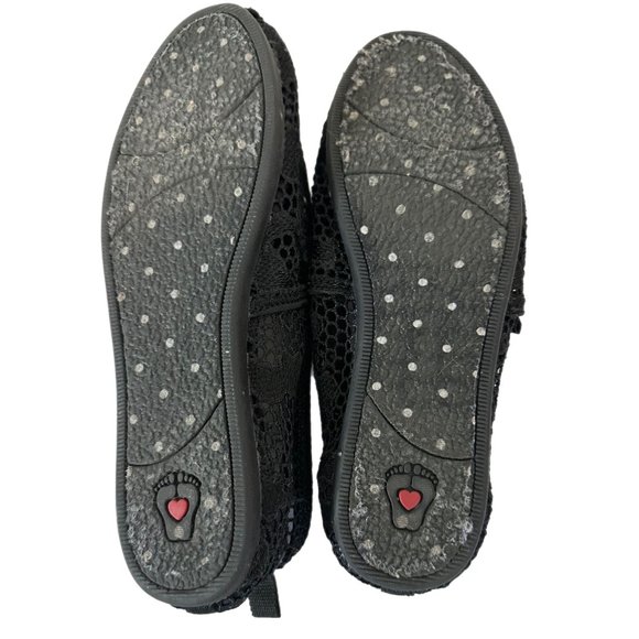 Bobs Skechers Women’s Size 6 Spring Blast Flats Black Mesh Memory Foam Slip Ons - Picture 7 of 8